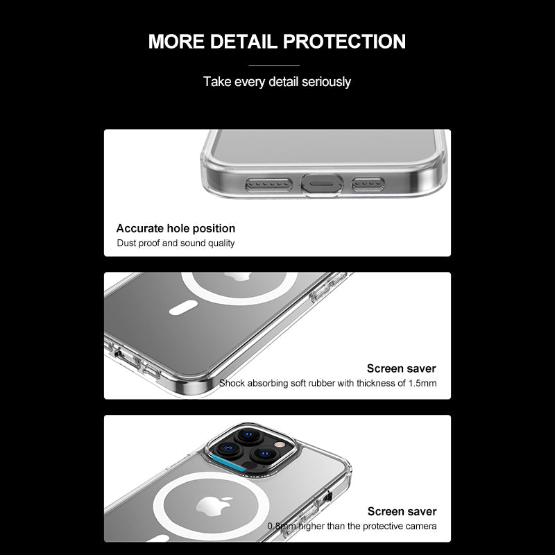 USP Case For iPhone 16 Pro Clear Rock Shockproof Case with MagSafe