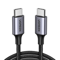 2M 60W USB-C  To USB-C  4A Data Cable Aluminum Nylon Braid Grey+ Black Ugreen