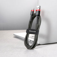 1M Micro to USB-A Cable cafule Cable USB For Micro 2.4A Red+Black Baseus