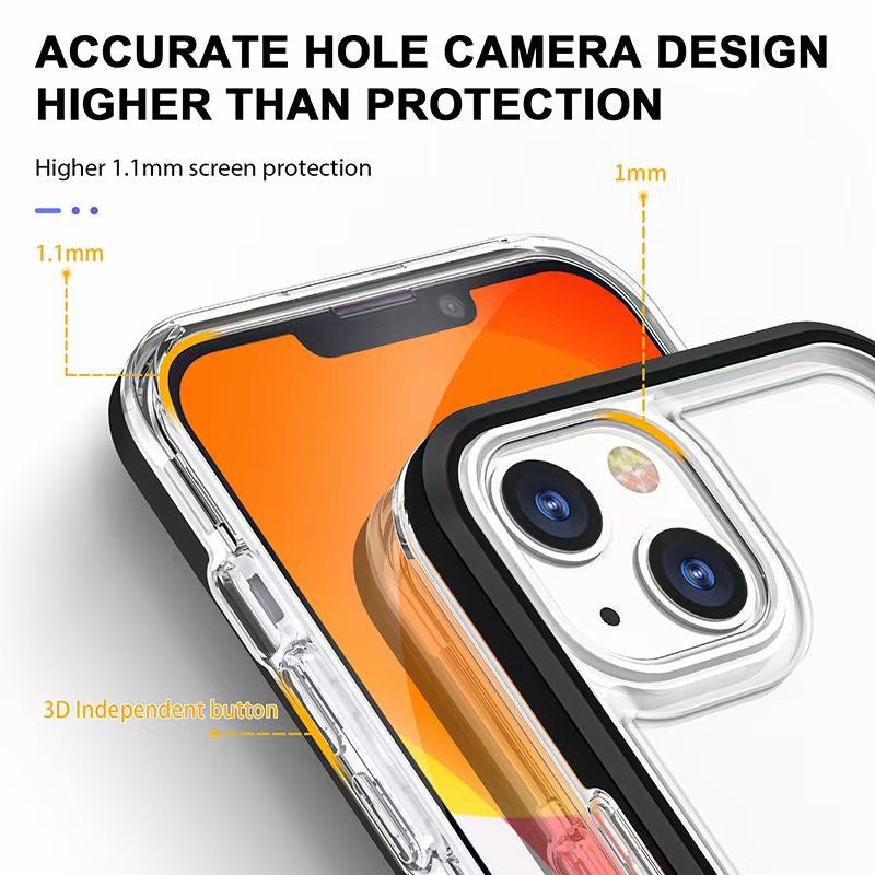 Phonix Case For iPhone X/Xs Clear Rock Hard Case Black border (With Camera Protective)