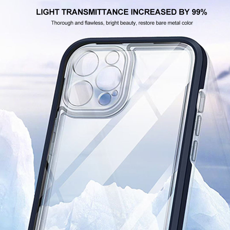 Phonix Case For iPhone XR Clear Rock Hard Case Black Border (With Camera Protective)