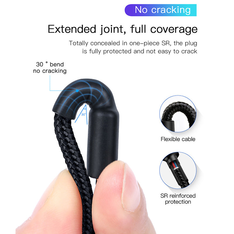 1M BoostUp Cafule USB-C to USB-C Cable Charge & Connect Black USP