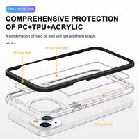 Phonix Case For iPhone 12 Pro Clear Rock Hard Case Black Border (With Camera Protective)