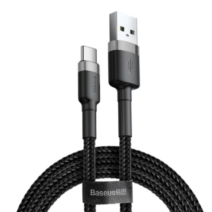 1M  USB-C to USB-A cafule Cable USB For Type-C 3A 1M Gray+Black Baseus