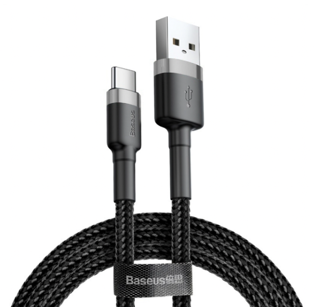 2M  USB-C to USB-A cafule Cable 2A Gray+Black Baseus