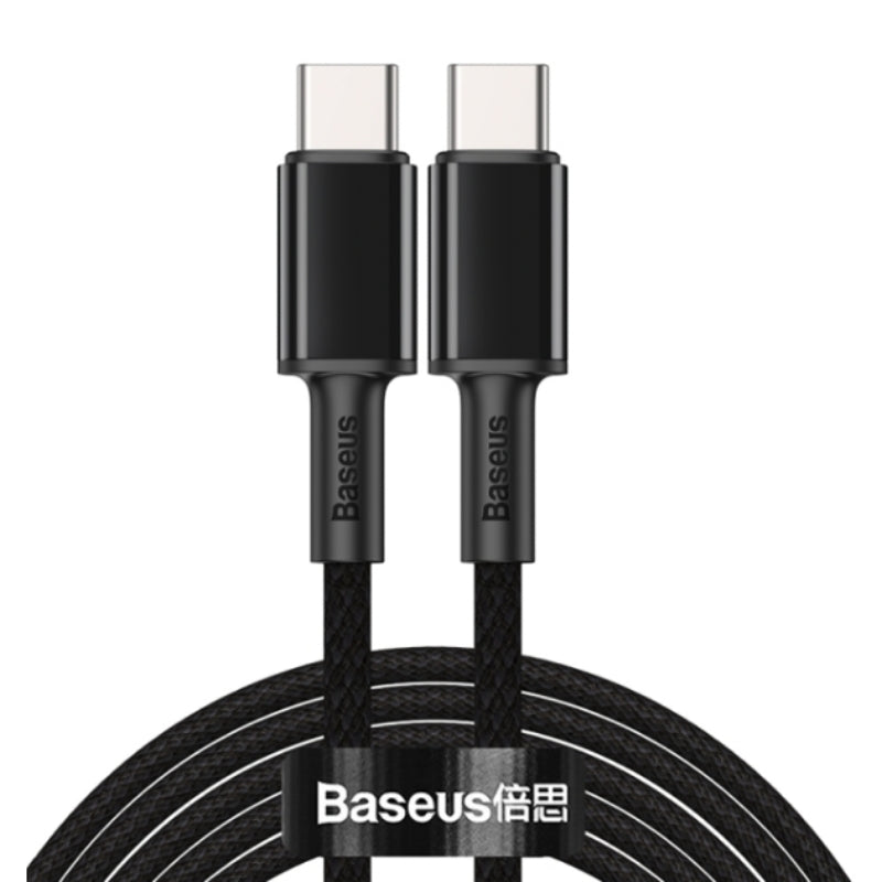 1M USB-C to USB-C  High Density Braided Fast Charging Data Cable 100W Black Baseus