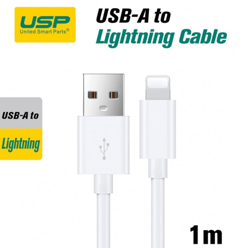 1M Lightning to USB-A Mini White Cable  USP