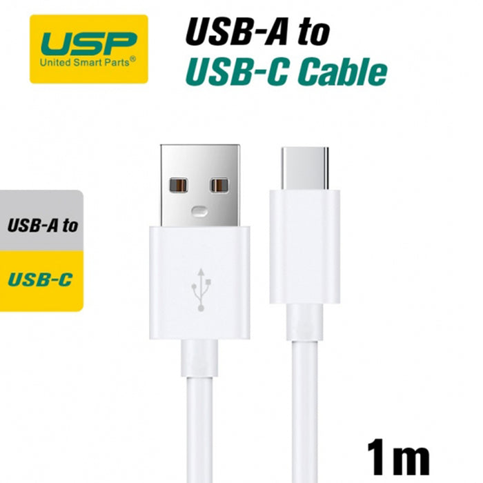 1M USB-C to USB-A Mini White Cable  USP