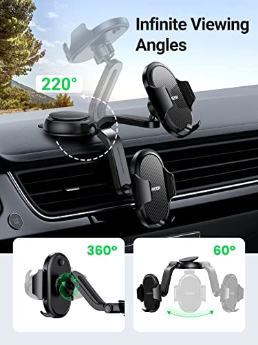 UGREEN Waterfall-Shaped Suction Cup Car Phone Mount Dashboard Holder Compatible with 4.7-7.2'' Phones