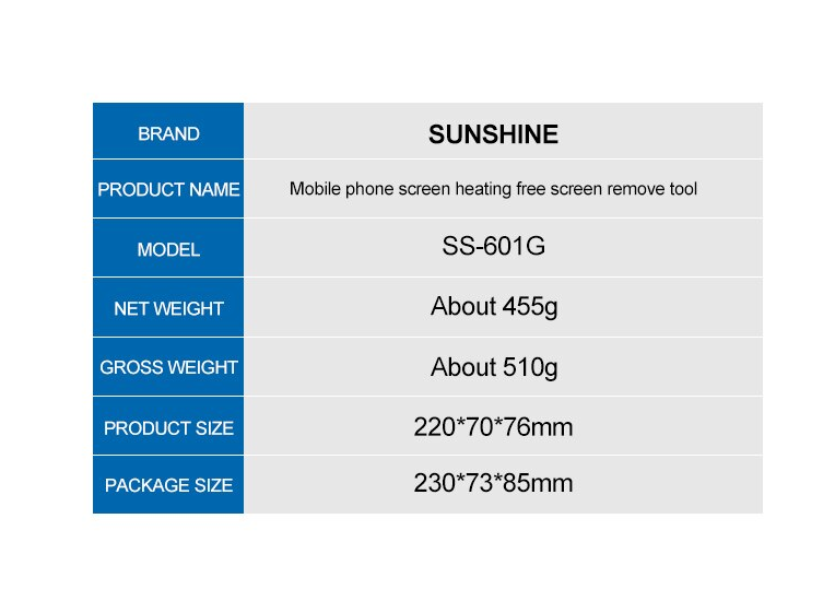 Heat-Free Screen Separator Opening Tool Mobile Phone LCD Repair Back Cover Frame Removal Fixture Sunshine SS-601G