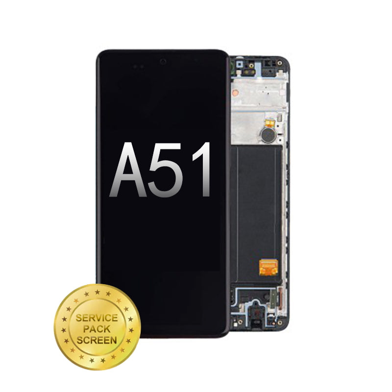 For Samsung A51 (A515 2020) LCD Screen and Digitizer Assembly  Black (Service Pack)
