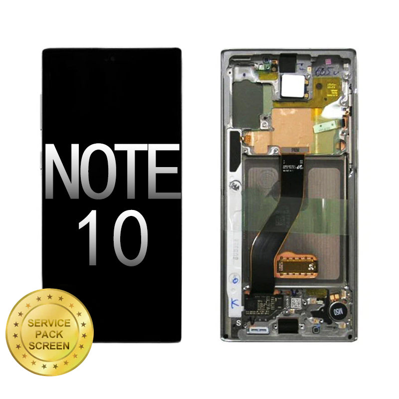 For Samsung Note 10  (N970F) OLED Screen and Digitizer Assembly  (Service Pack) - White