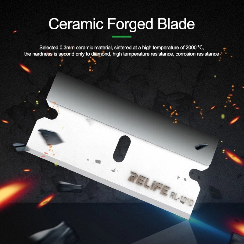 RELIFE RL-023A Ceramic Glue Removal Holder with Blade for Phone Screen Repair