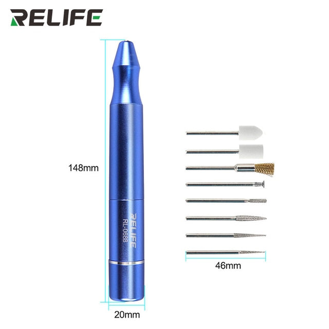 RELIFE RL-068B Charging Wireless Small Handheld Chip polishing Pen Grinding Machine MINI Electric Carving Pen for Mobile Phone