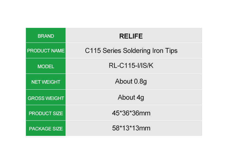 RL-C115-K Series soloderin RELIFE