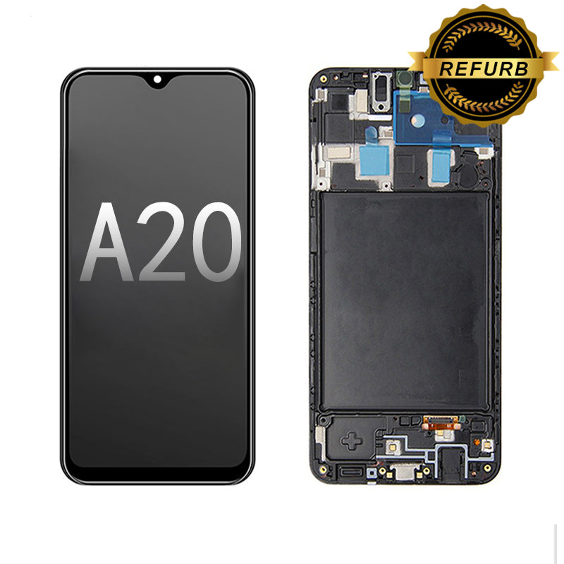 Refurbished Samsung A20 LCD Screen and Digitizer Assembly-Black