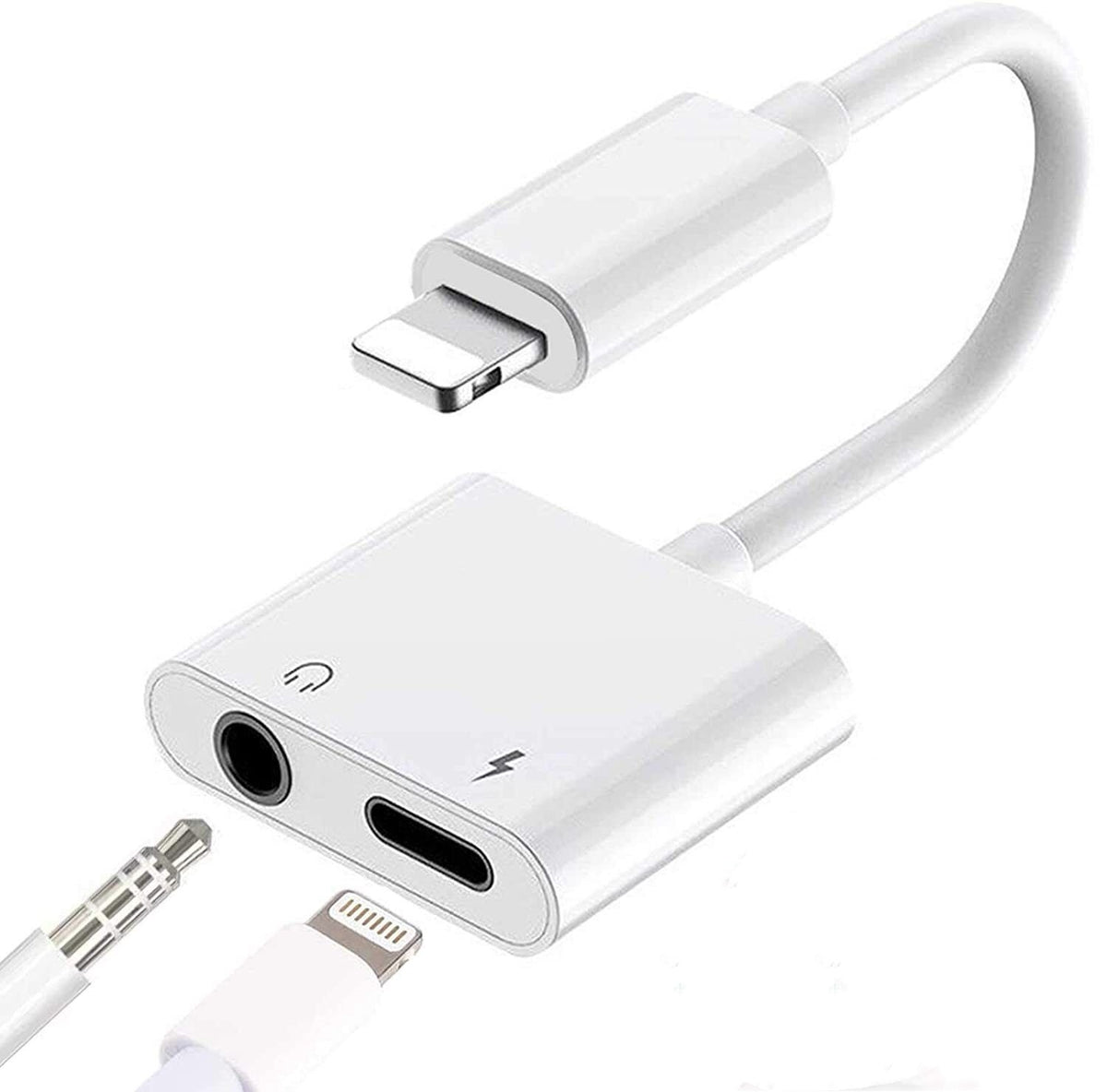 2-in-1 Aux  Lightning+3.5mm adapter(Music and Charge)