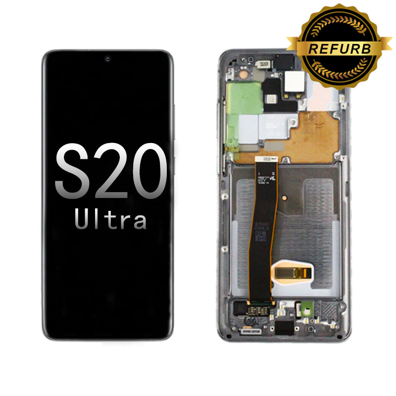 Refurbished Samsung Galaxy S20 Ultra/5G (G988) OLED Screen and Digitizer Assembly- Black