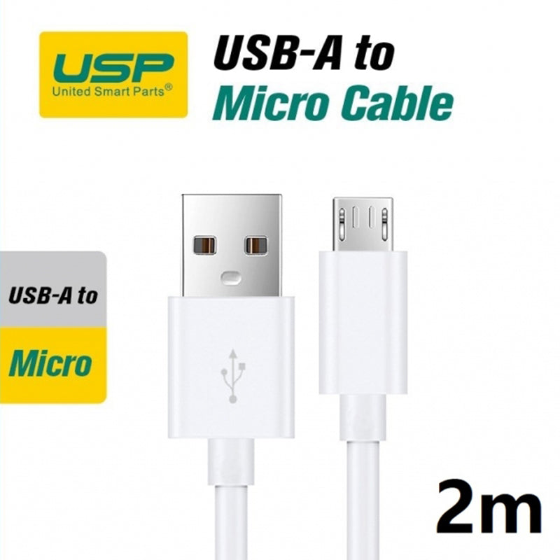 2M Micro to USB-A Mini White Cable  USP